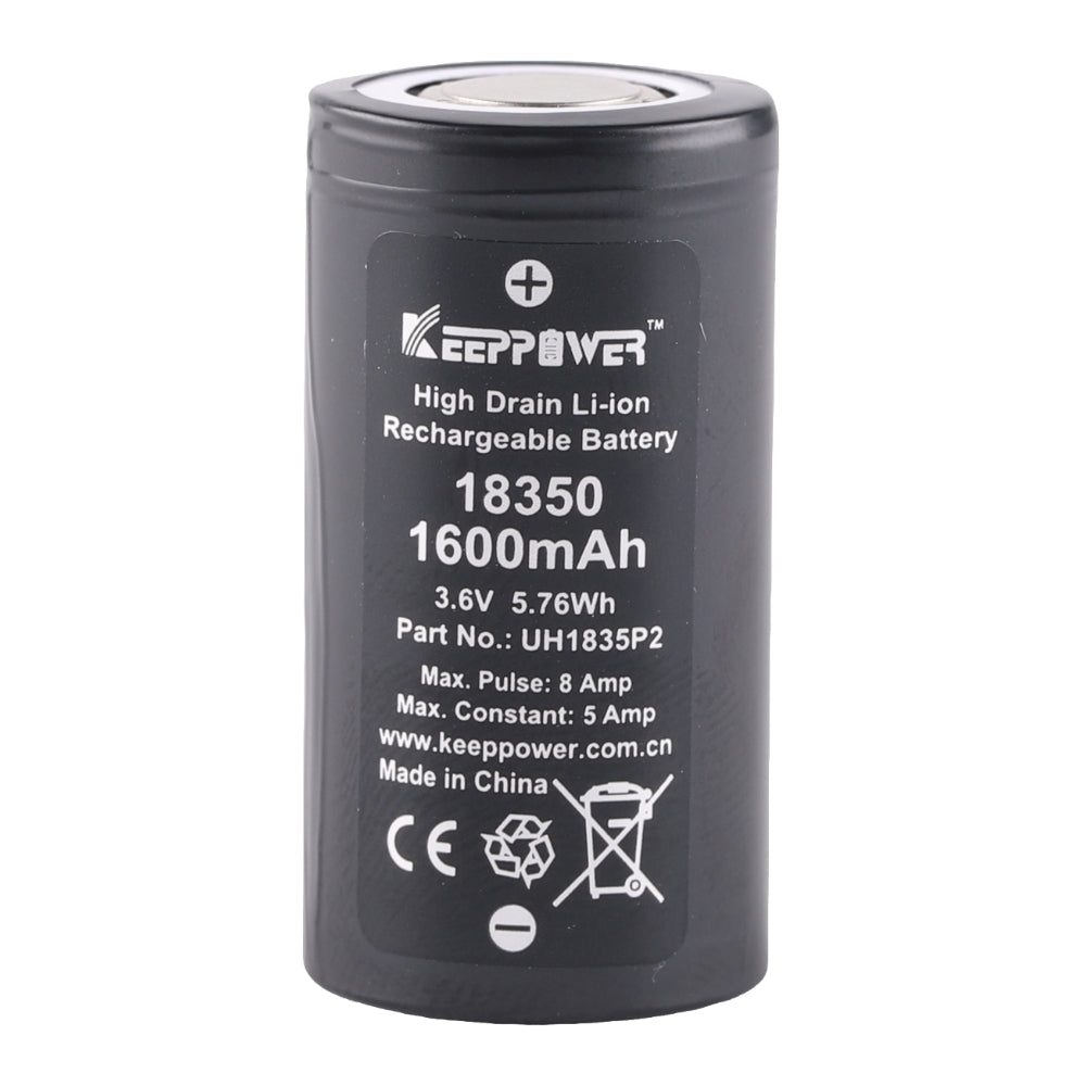 (2 pieces/pack)  keeppower 18350 lithium battery, 1600mAH