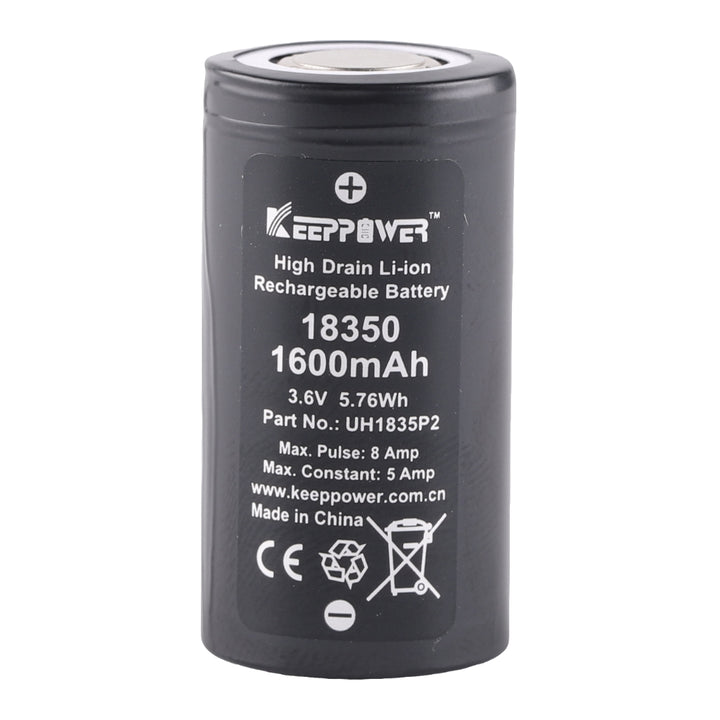 (2 pieces/pack)  keeppower 18350 lithium battery, 1600mAH