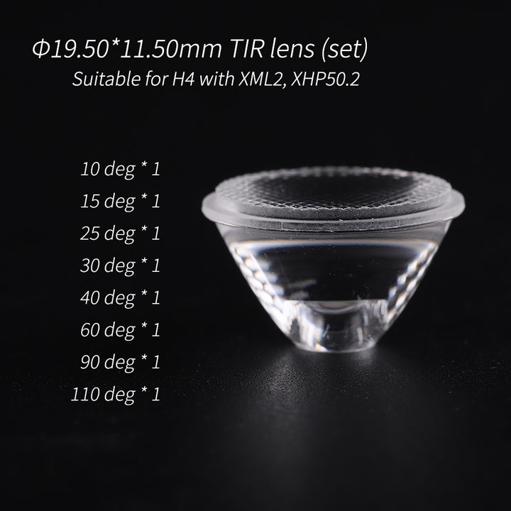 TIR lens for H4 with SST40 XHP50.2, 8 kinds in one pack