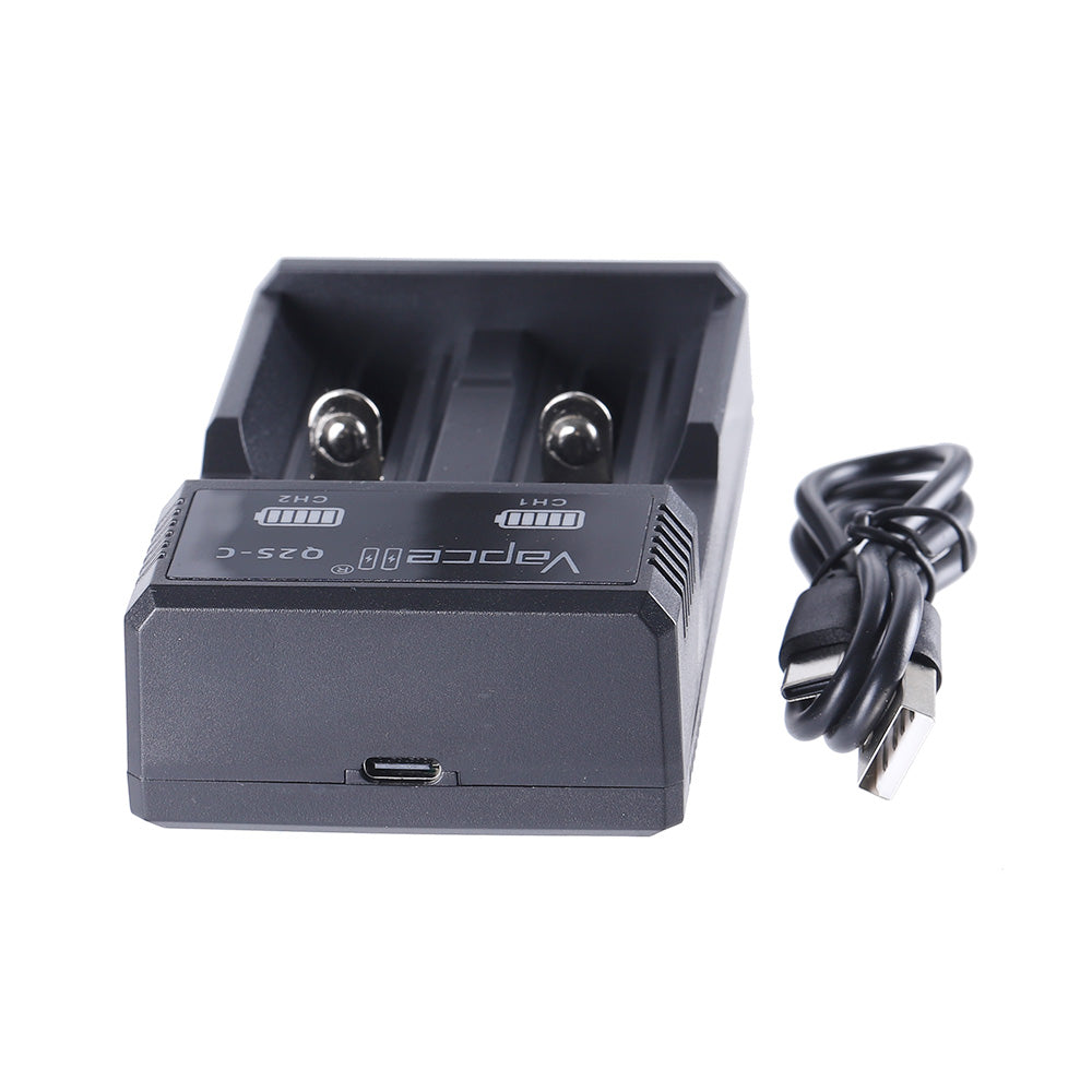 Vapcell Q2S-C Smart 2‑Slot Type‑C Li‑ion Battery Charger