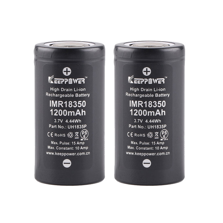 (2 pieces/pack)  keeppower 18350 lithium battery, 1200mAH