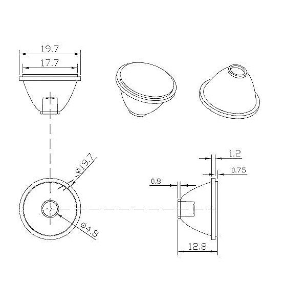 20MM TIR lens for 3535 LED